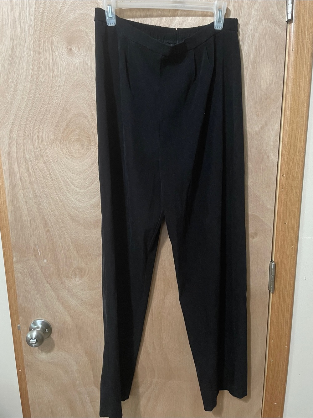 Black High-Waist Tapered Dress Pants